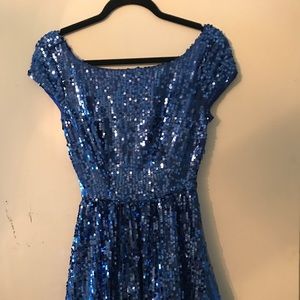 Blue sequin dress